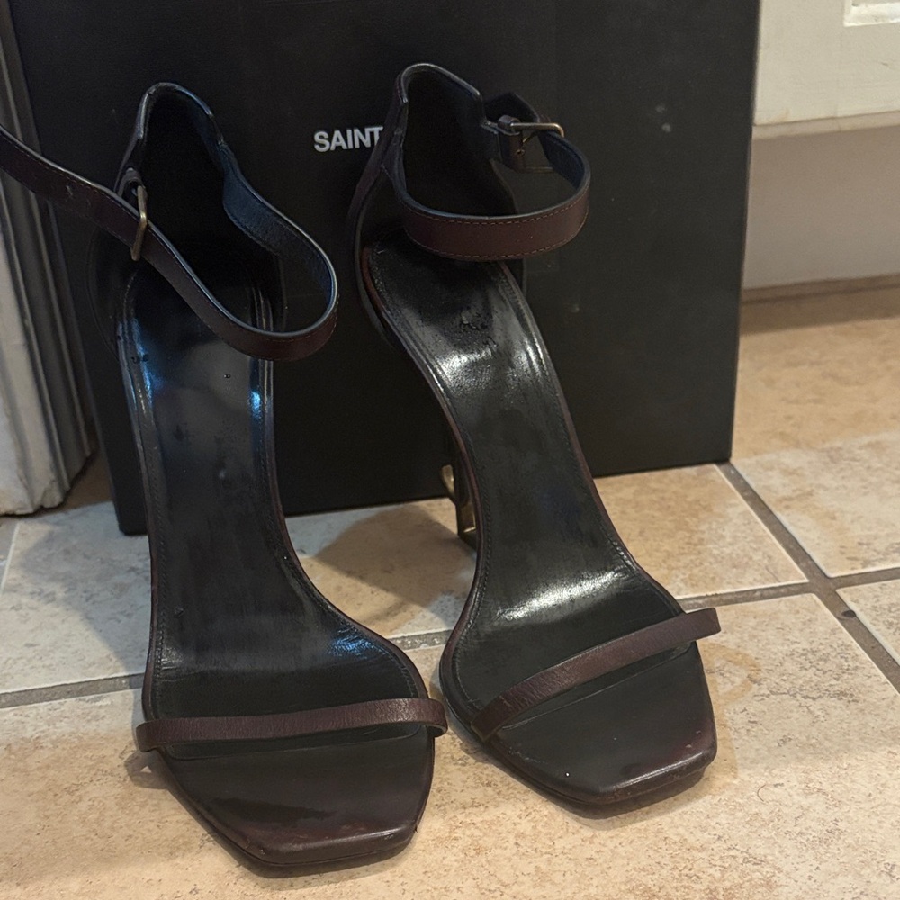 Saint Laurent Black and Brown Women's Heels